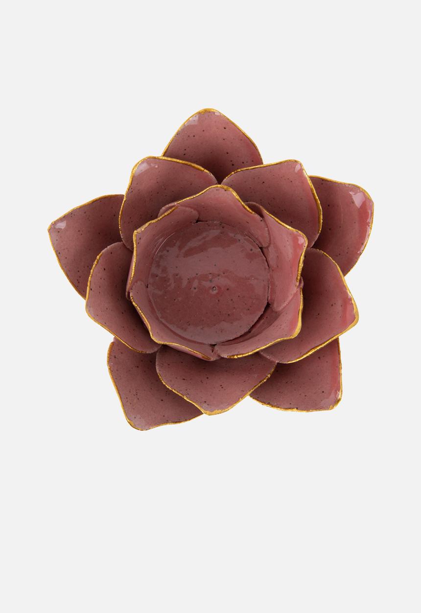 Present Time - Flower tealight holder - pink