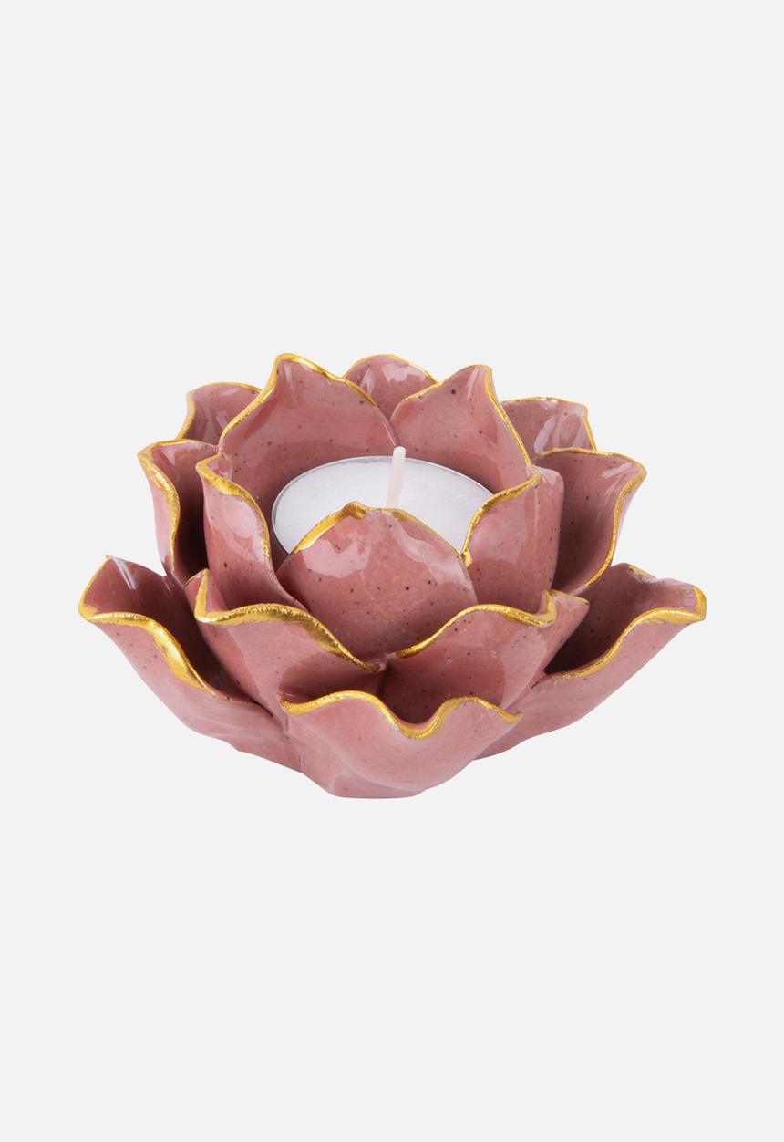 Present Time - Flower tealight holder - pink