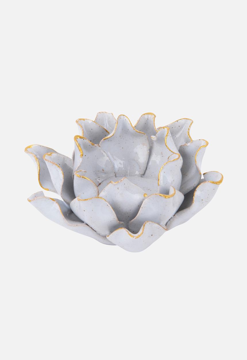 Present Time - Flower tealight holder - white