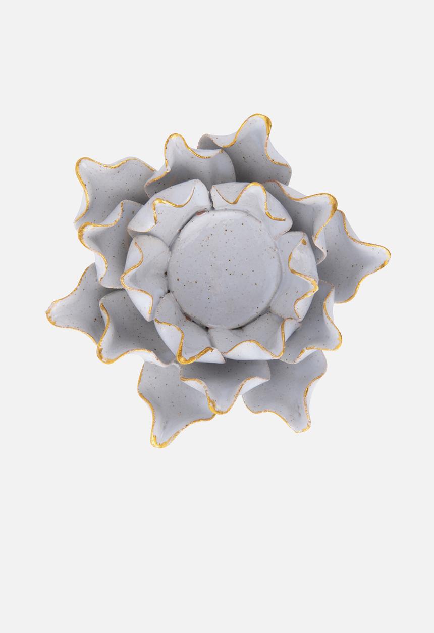 Present Time - Flower tealight holder - white