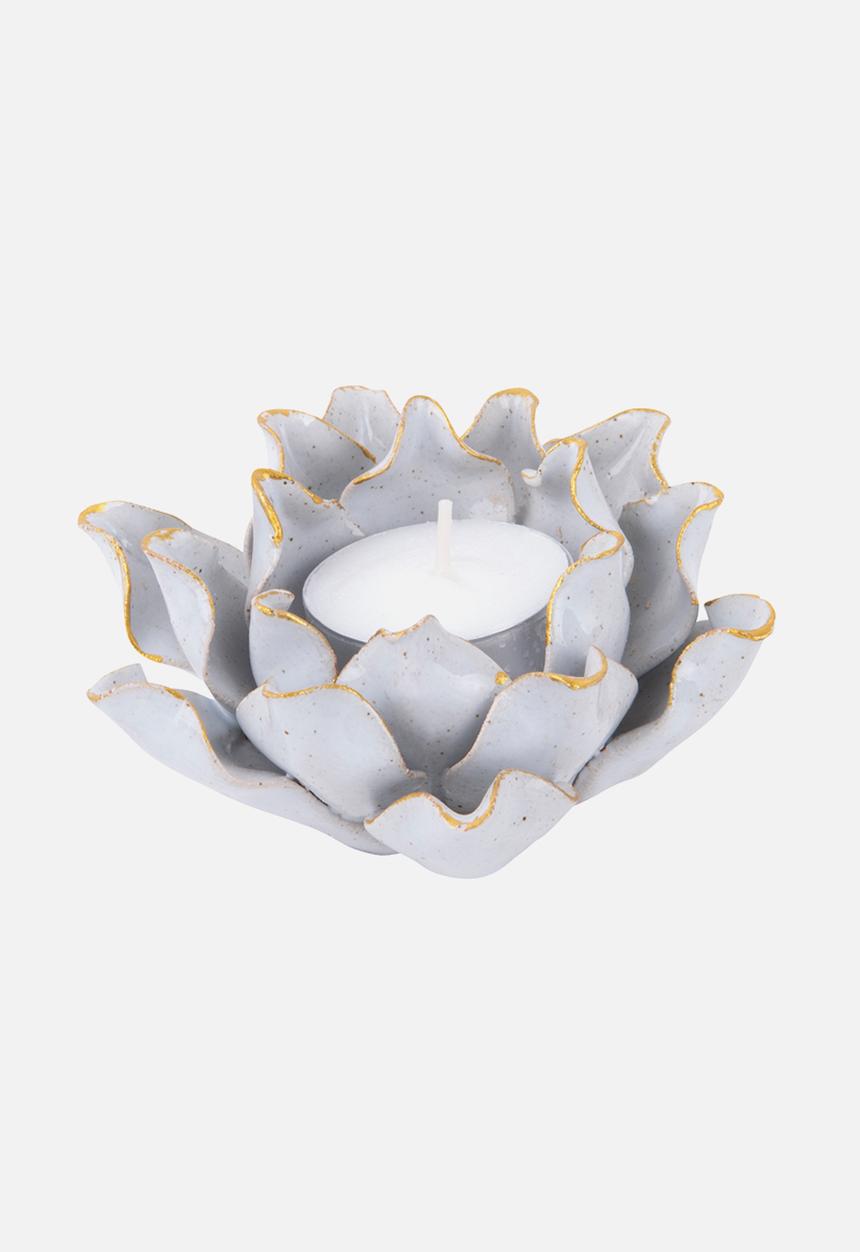 Present Time - Flower tealight holder - white