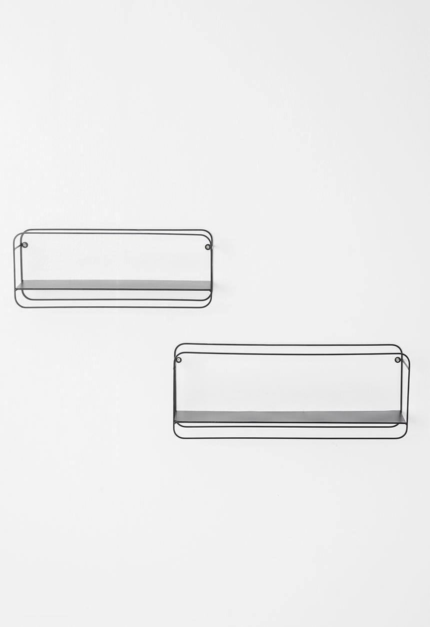 H&S - Metal wall rack set of 2 - black
