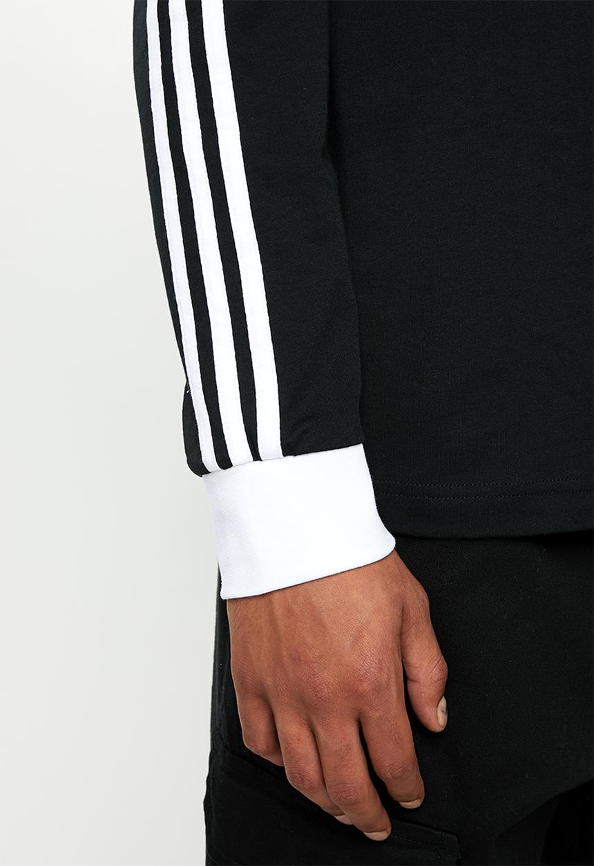 adidas Originals - 3 Stripe long sleeve tee - black & white