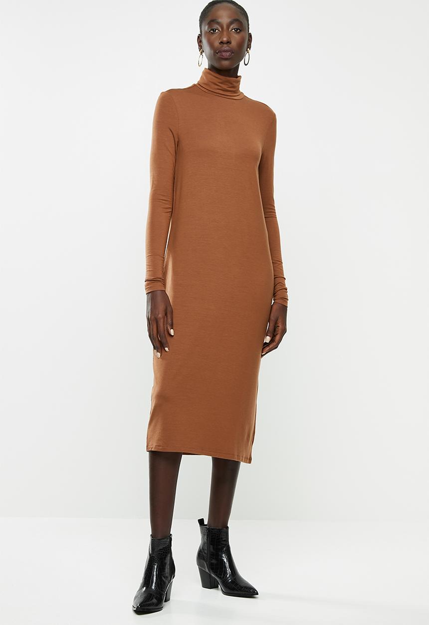 Vero Moda - Gava roll neck dress - brown