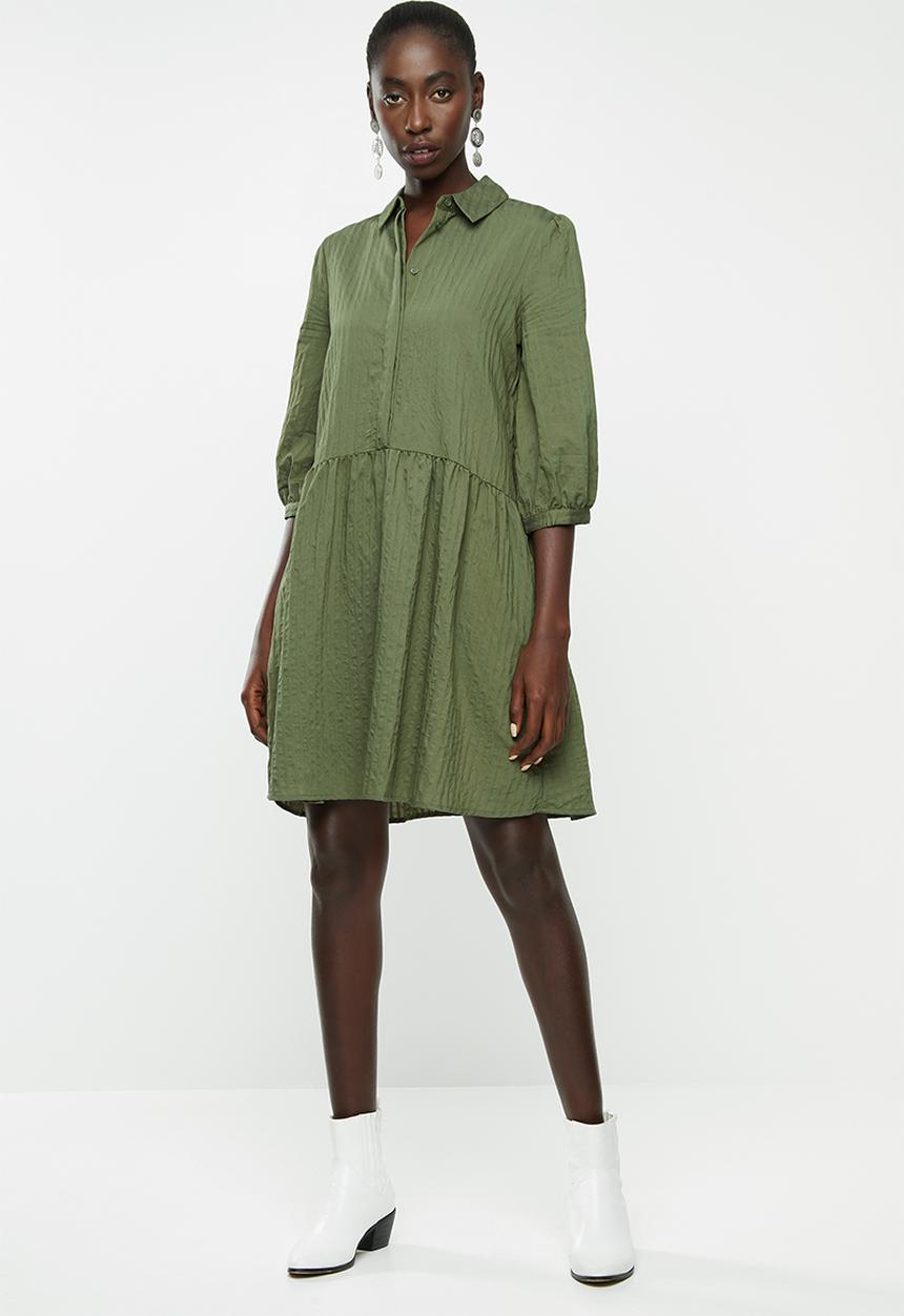 Vero Moda - Nicoline 3/4 striped tunic - khaki
