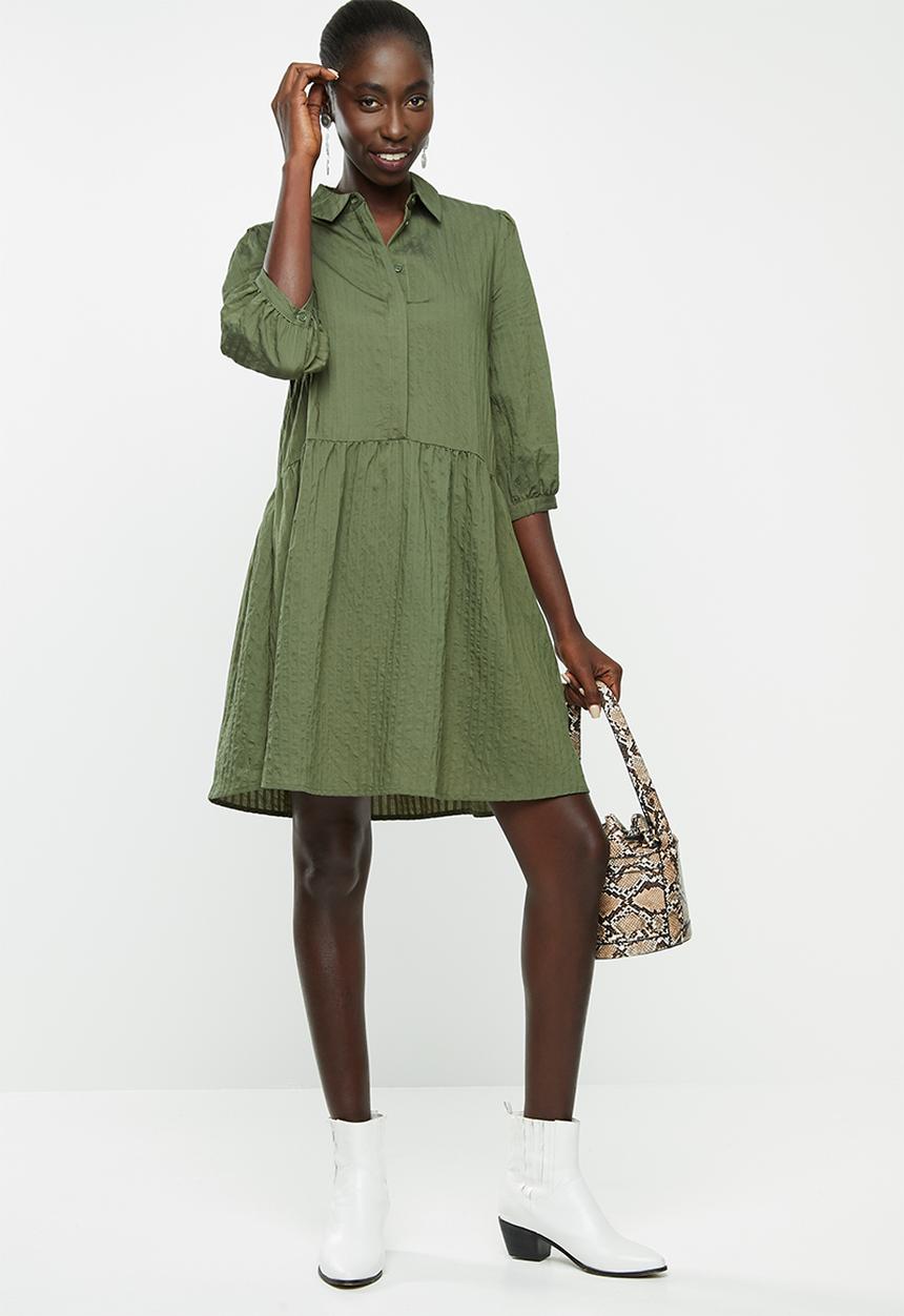 Vero Moda - Nicoline 3/4 striped tunic - khaki