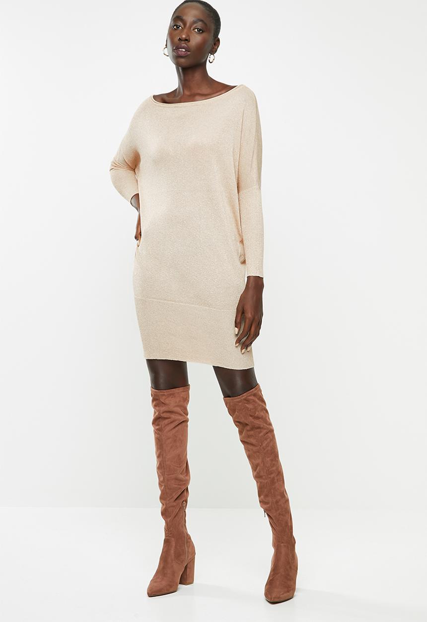 ONLY - Skylar long sleeve dress - beige 