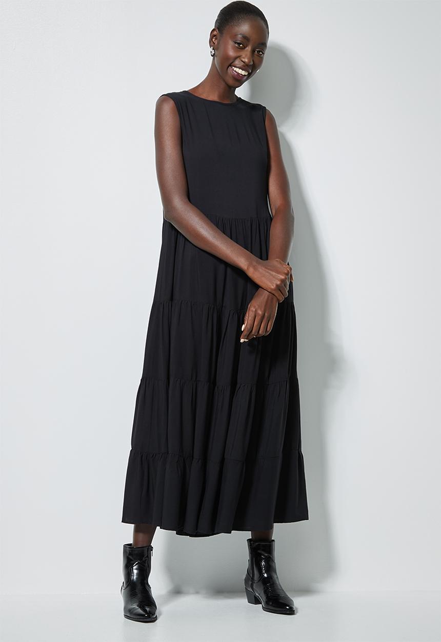 Superbalist - Sleeveless tiered dress - black