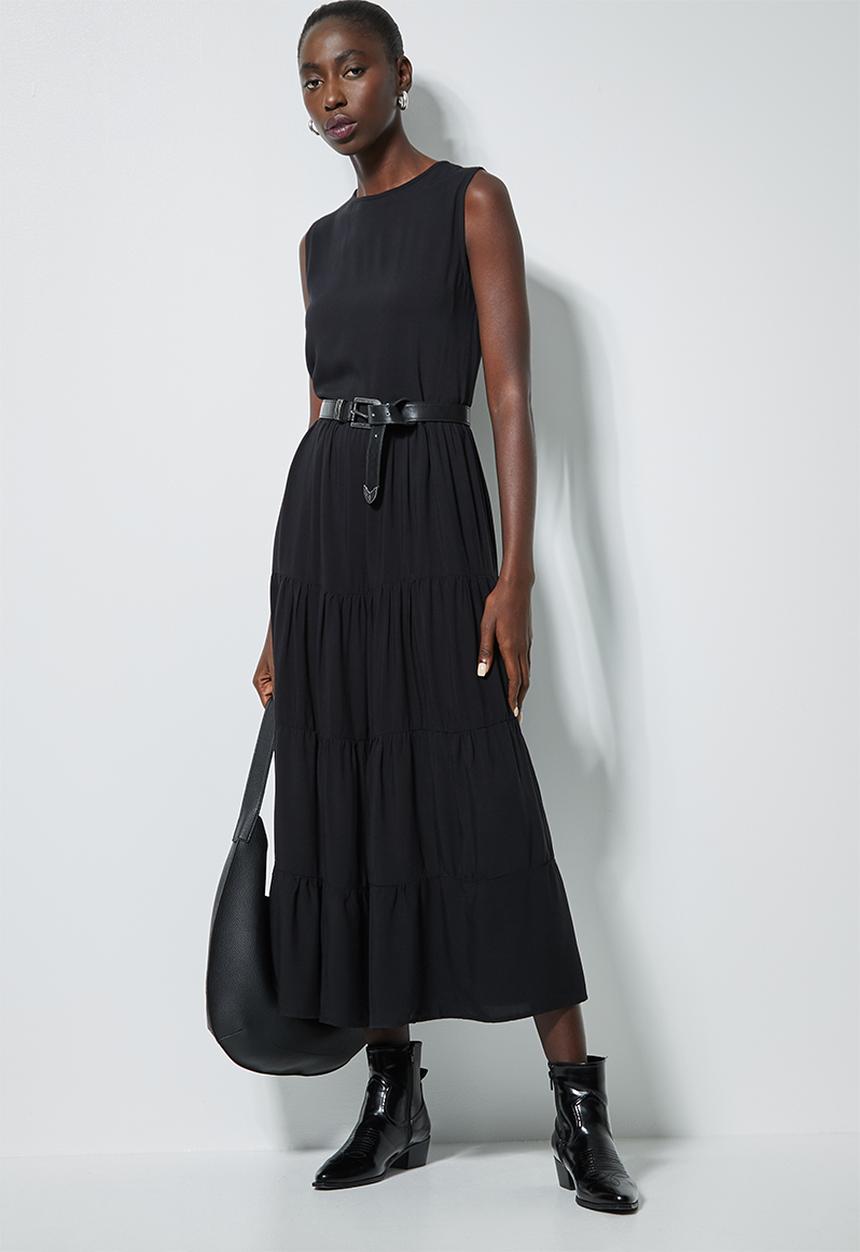 Superbalist - Sleeveless tiered dress - black