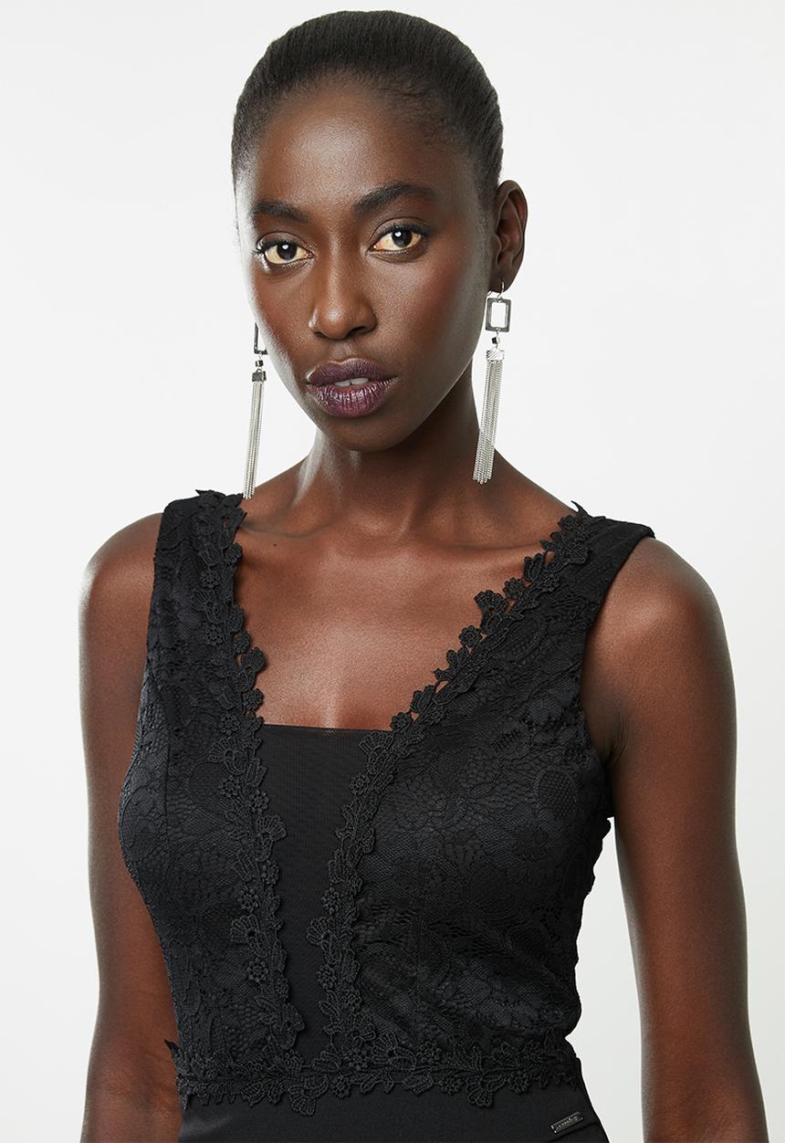 SISSY BOY - Lacey bodice dress - black