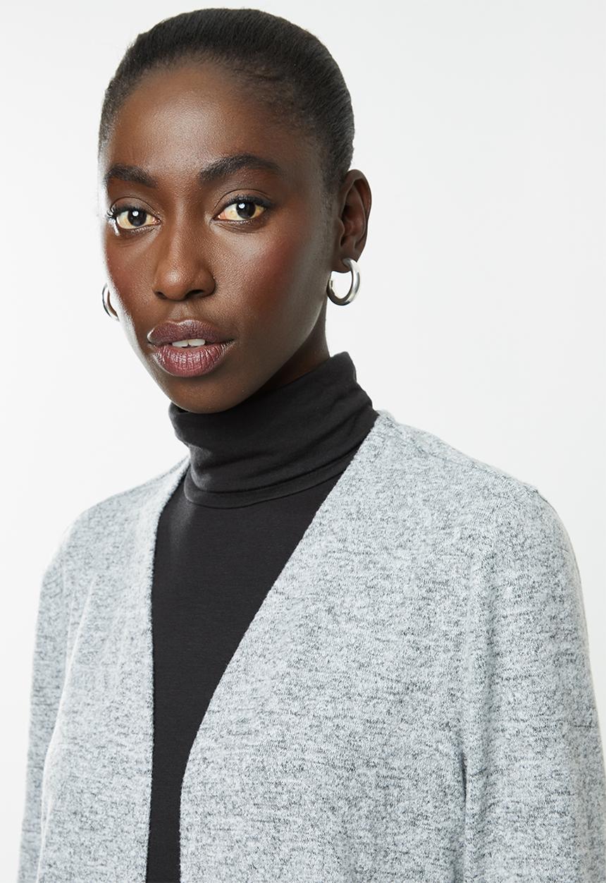 Jacqueline de Yong - Asta treats long sleeve cardigan - light grey