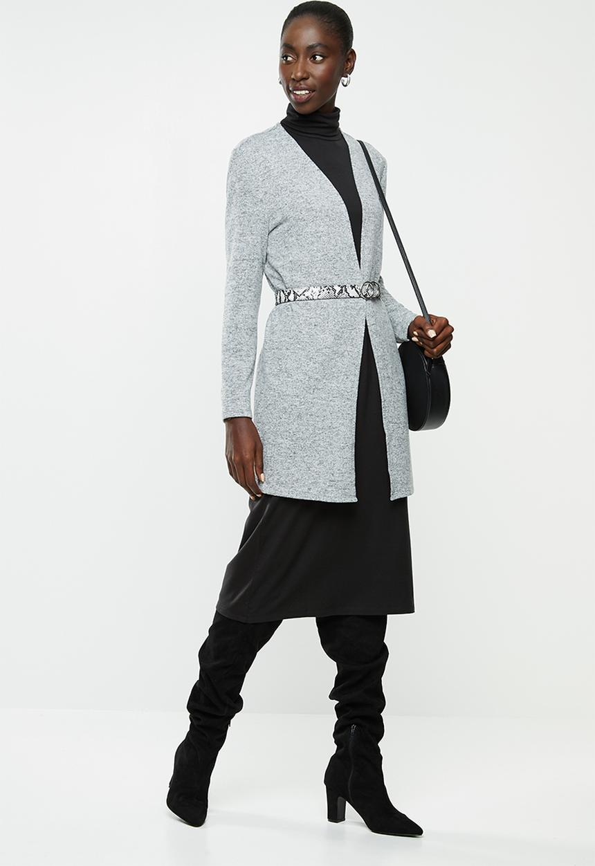Jacqueline de Yong - Asta treats long sleeve cardigan - light grey