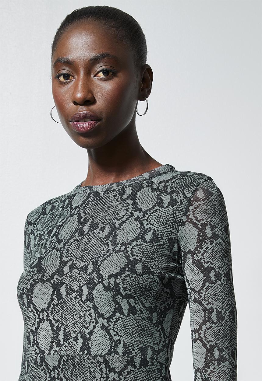 Superbalist - Mesh fit & flare dress - black & grey