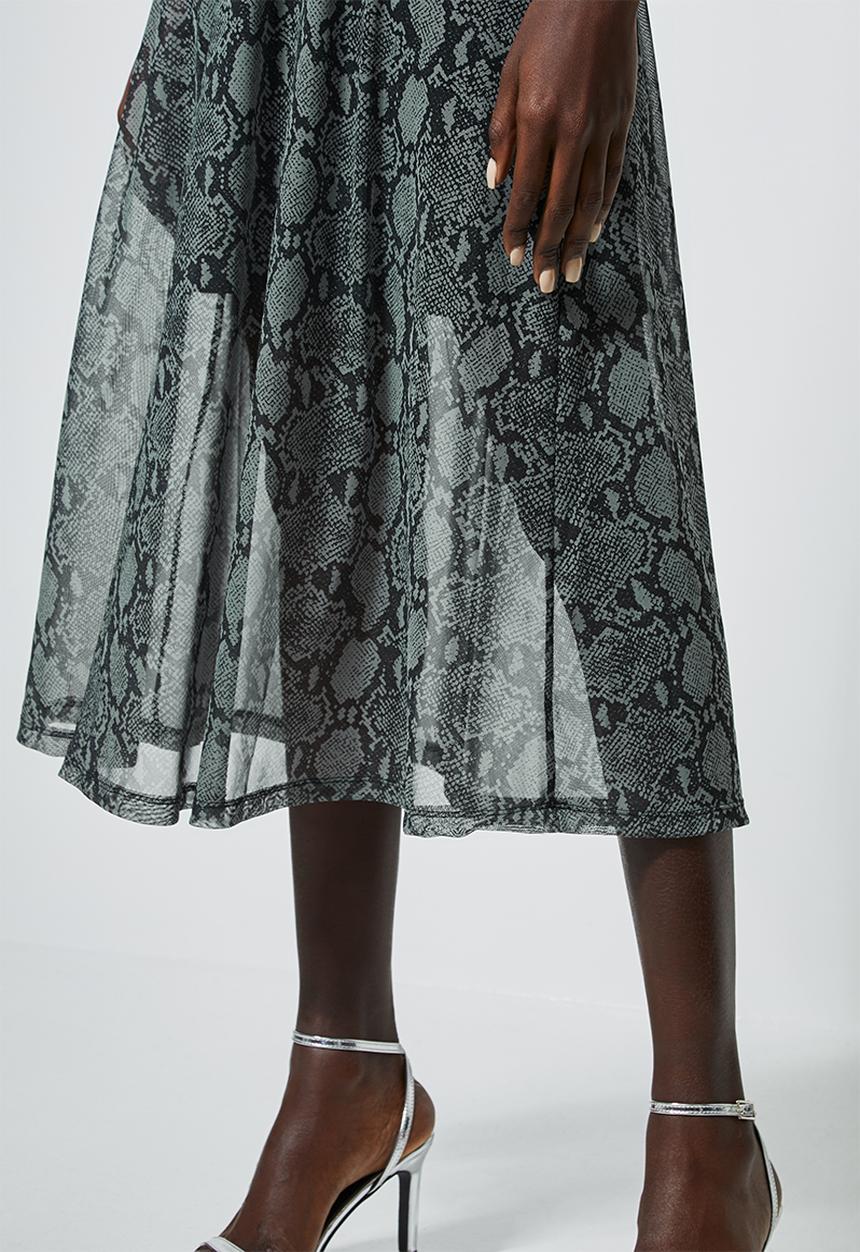 Superbalist - Mesh fit & flare dress - black & grey