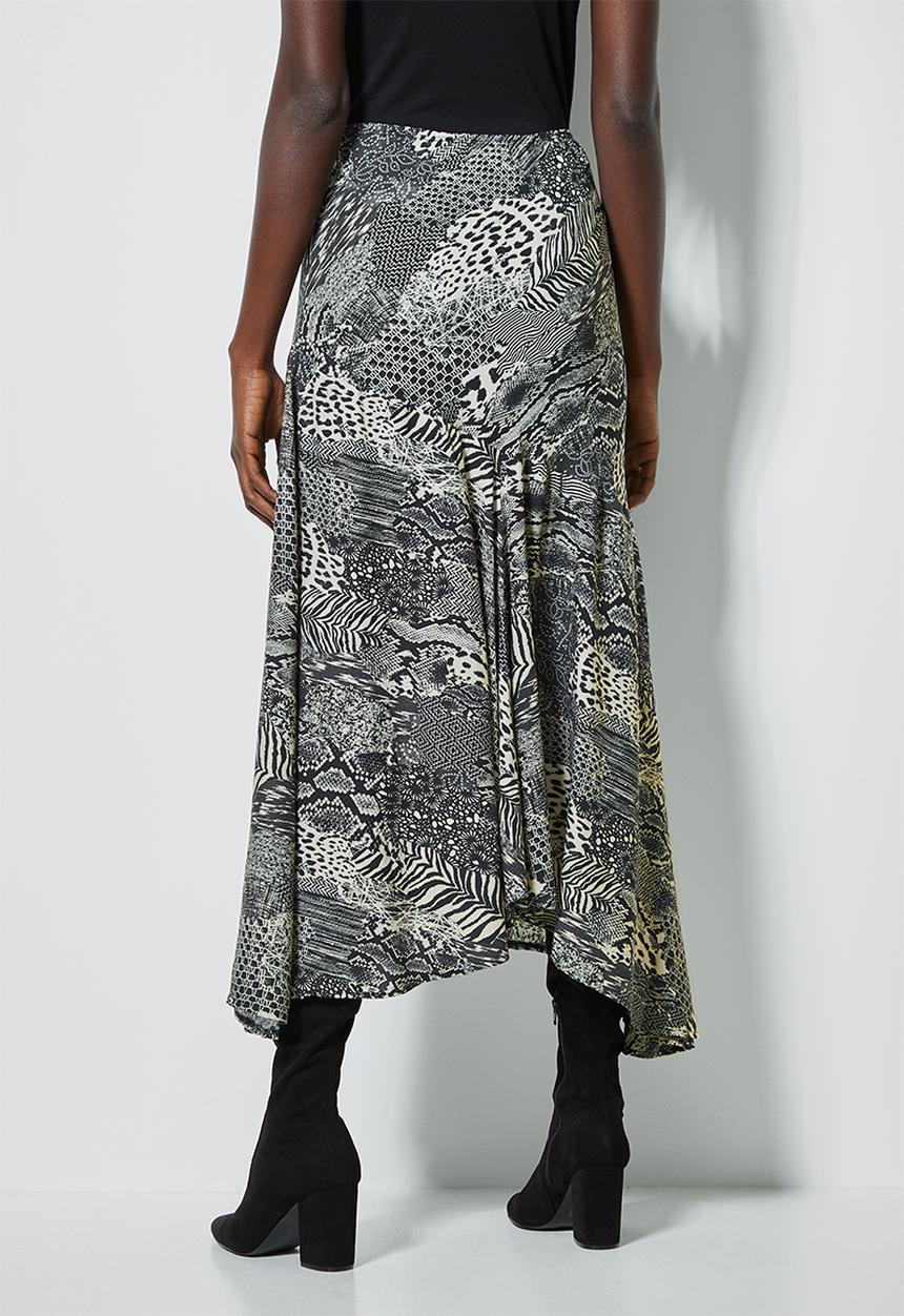 Superbalist - Elasticated midi skirt - black & neutral