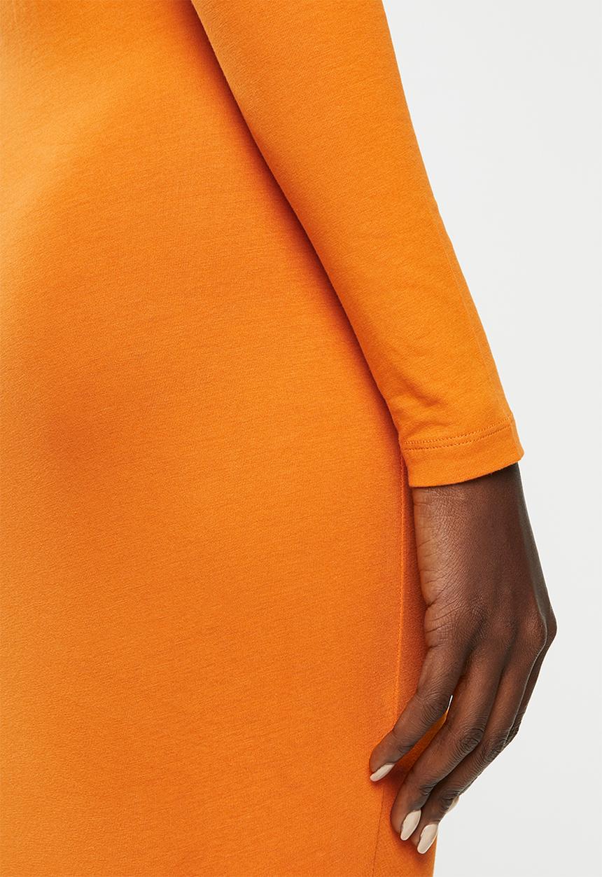 Jacqueline de Yong - Ava turtleneck dress - orange 