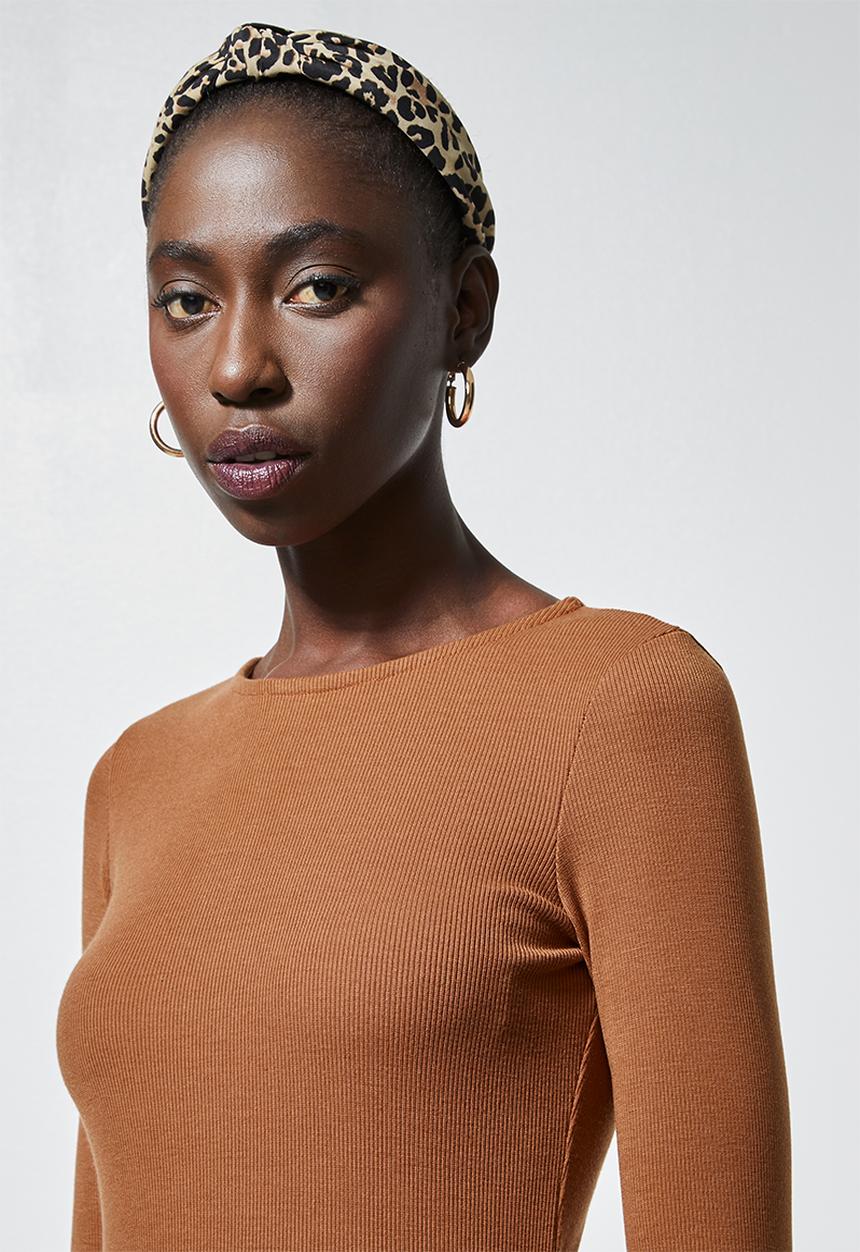 Superbalist - Rib belted bodycon dress - rust