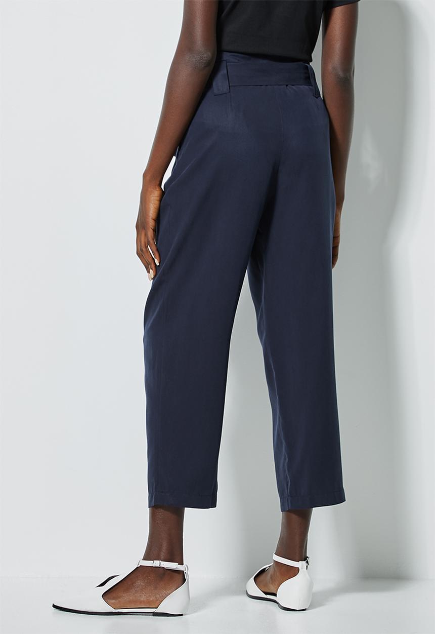 Superbalist - Paperbag mom trousers - navy 