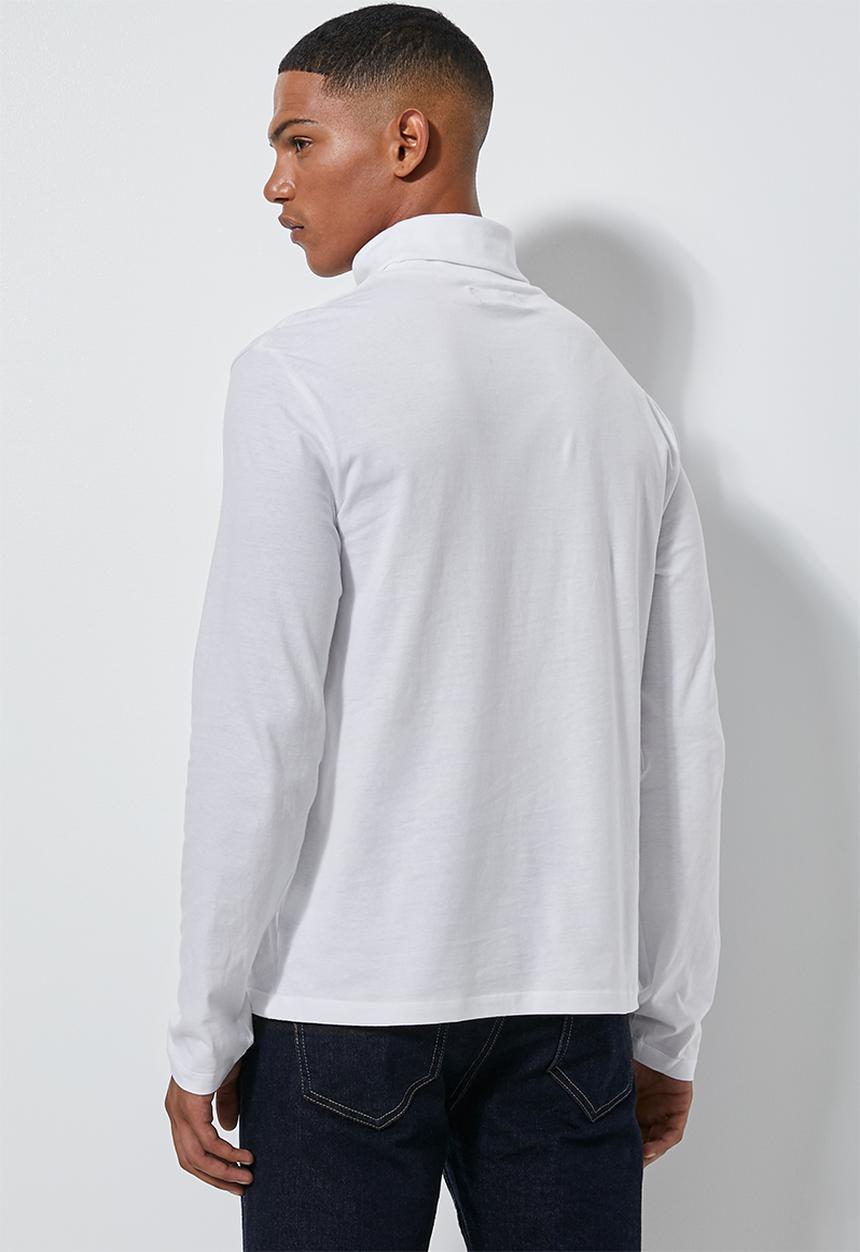 Superbalist - Plain roll neck long sleeve tee - white 