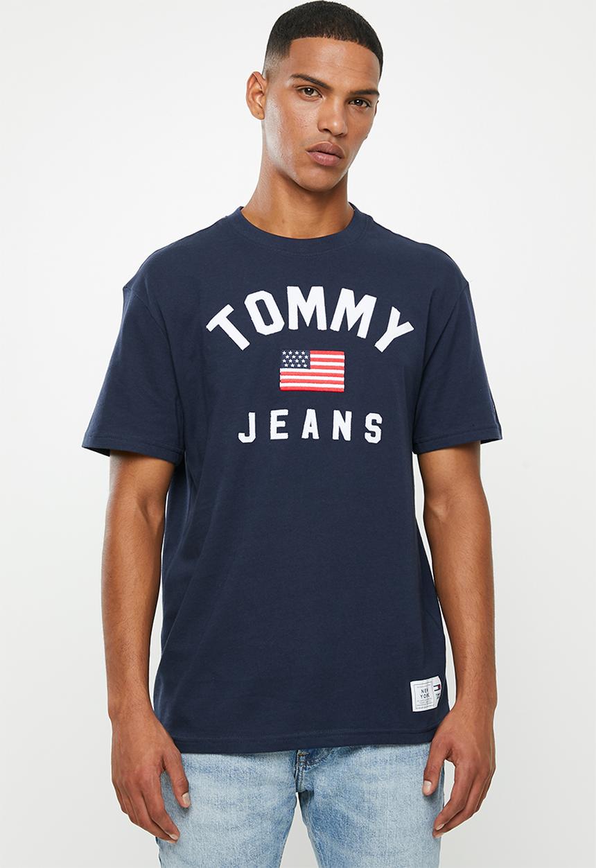 Tommy Hilfiger - Tjm USA flag short sleeve tee - navy