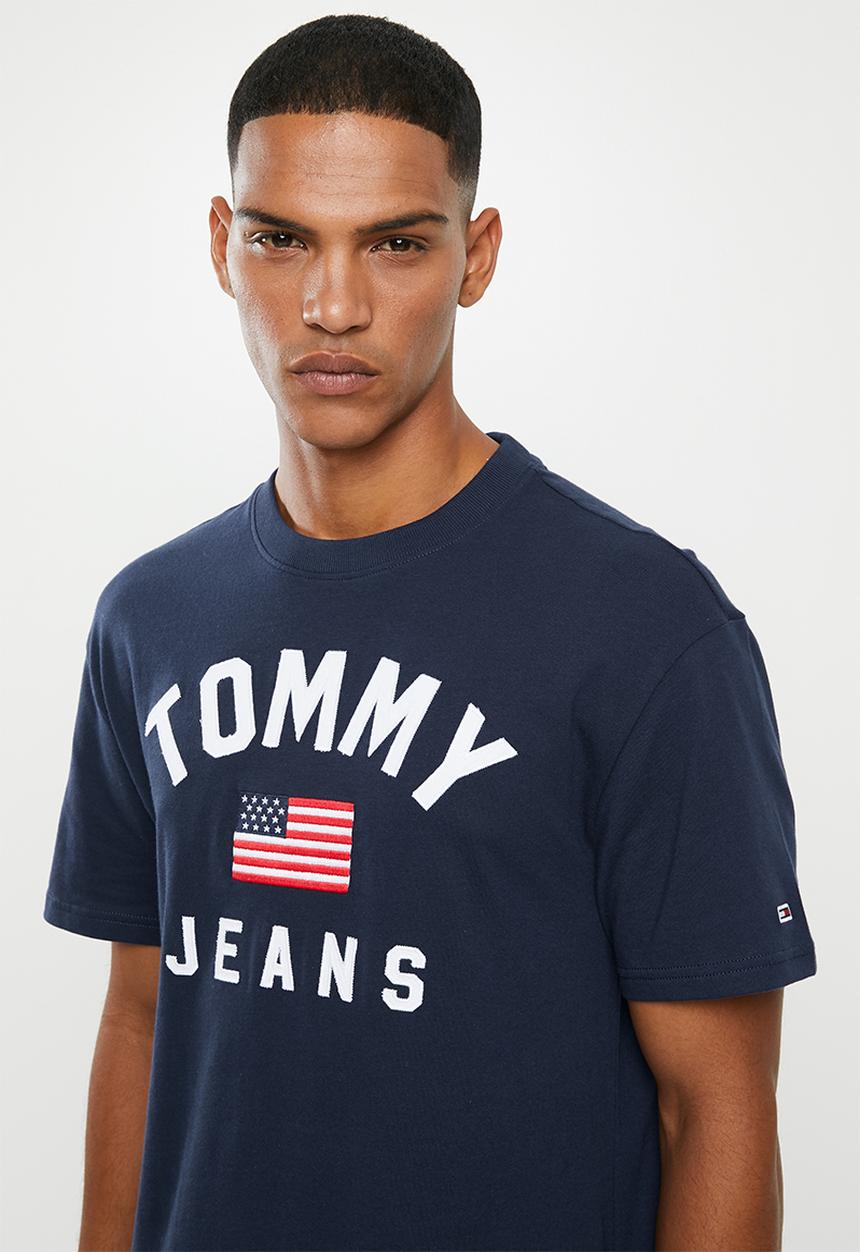 Tommy Hilfiger - Tjm USA flag short sleeve tee - navy