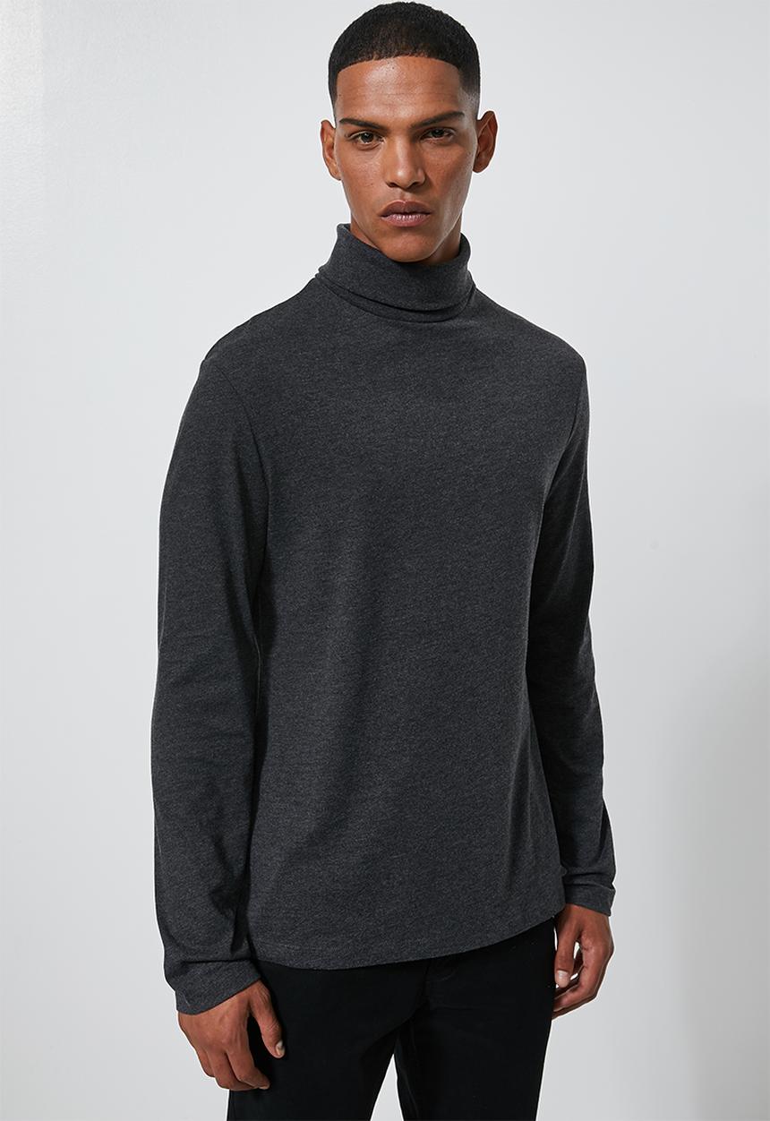 Superbalist - Plain roll neck tee - grey