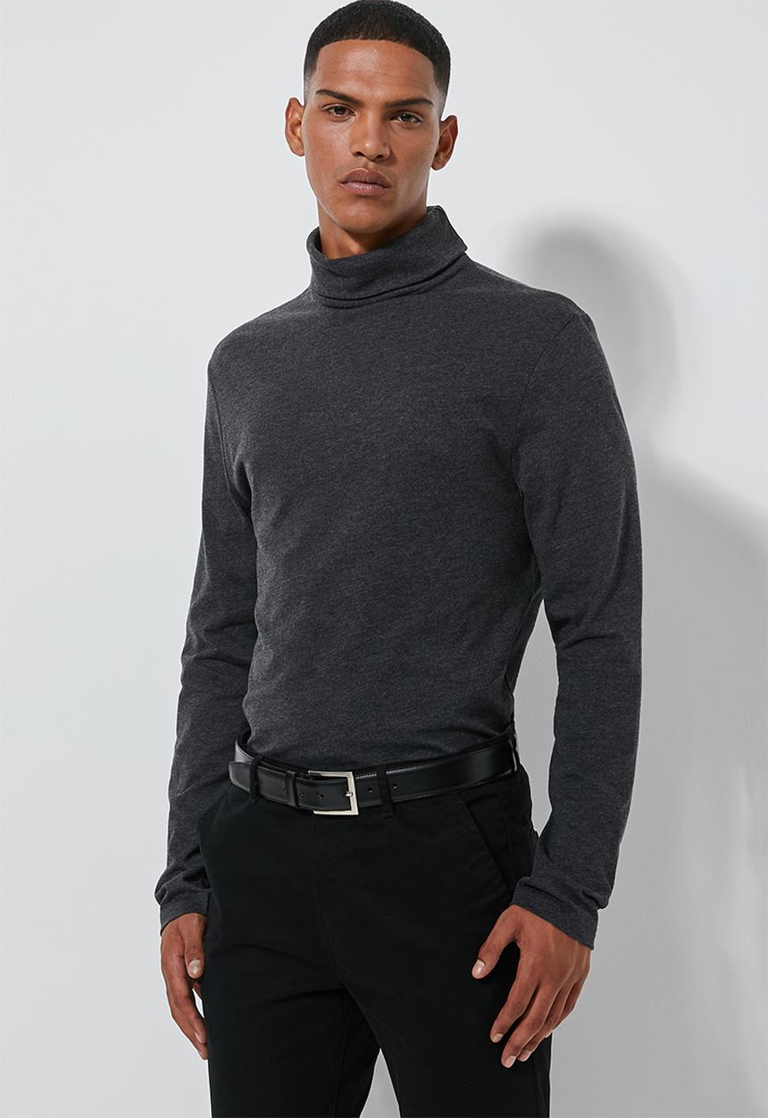 Superbalist - Plain roll neck tee - grey