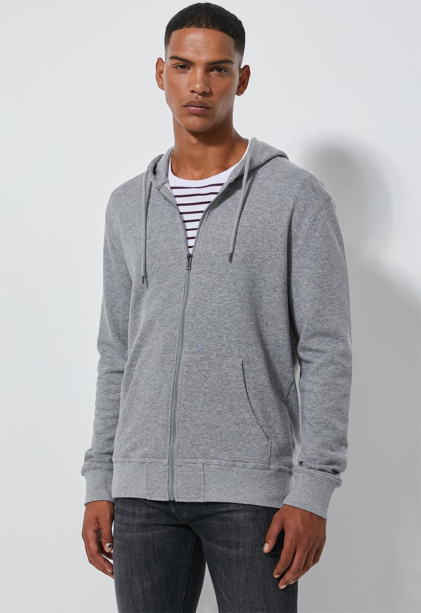 Superbalist - Noel zip through hoodie - grey