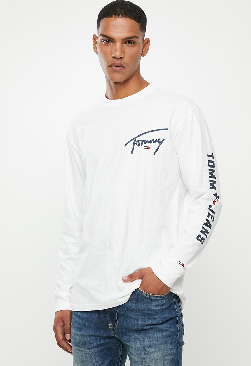 Tommy Hilfiger - Tjm sleeve logo long sleeve tee - white