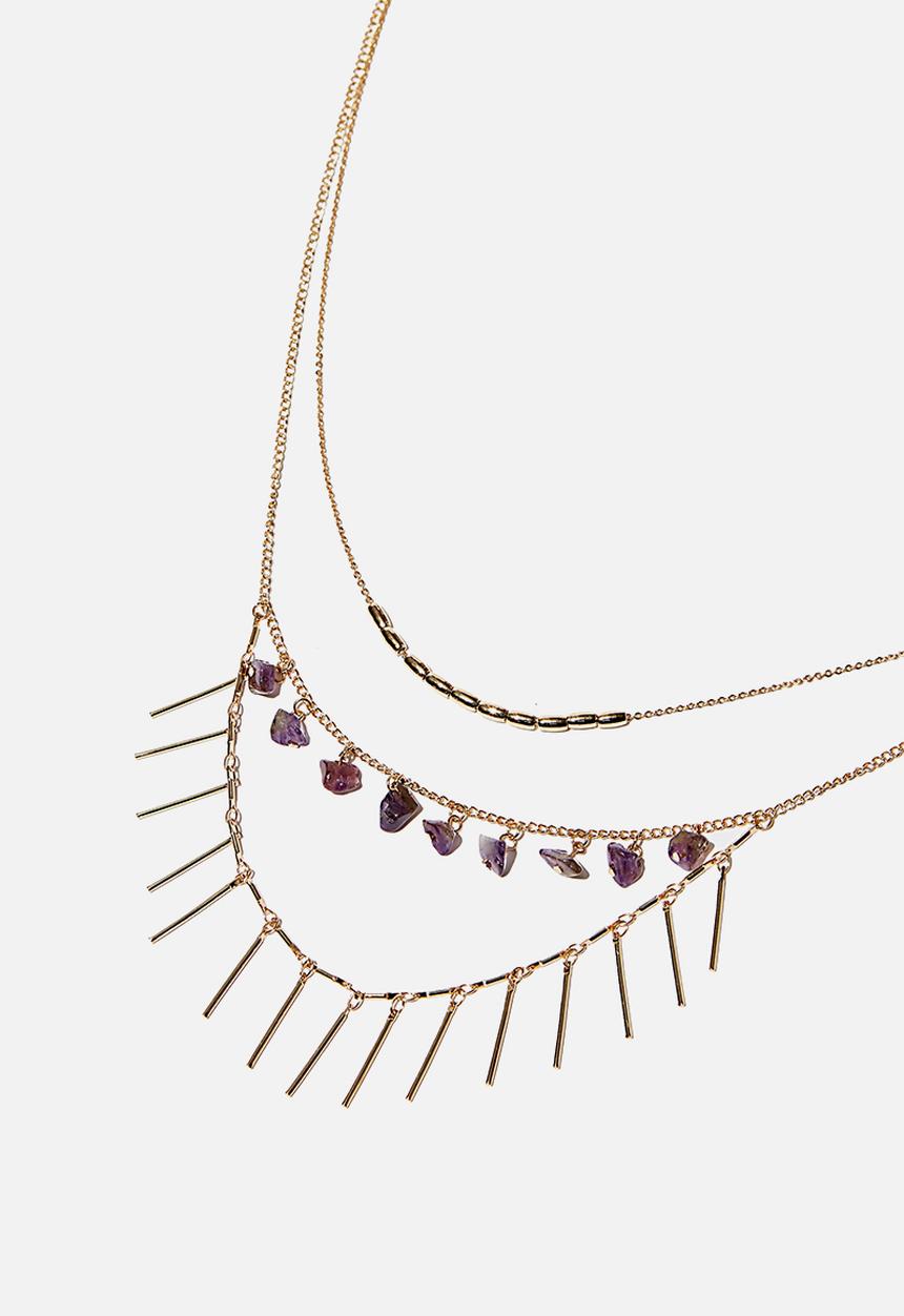 Rubi - Endless love trinkets necklace - gold & purple