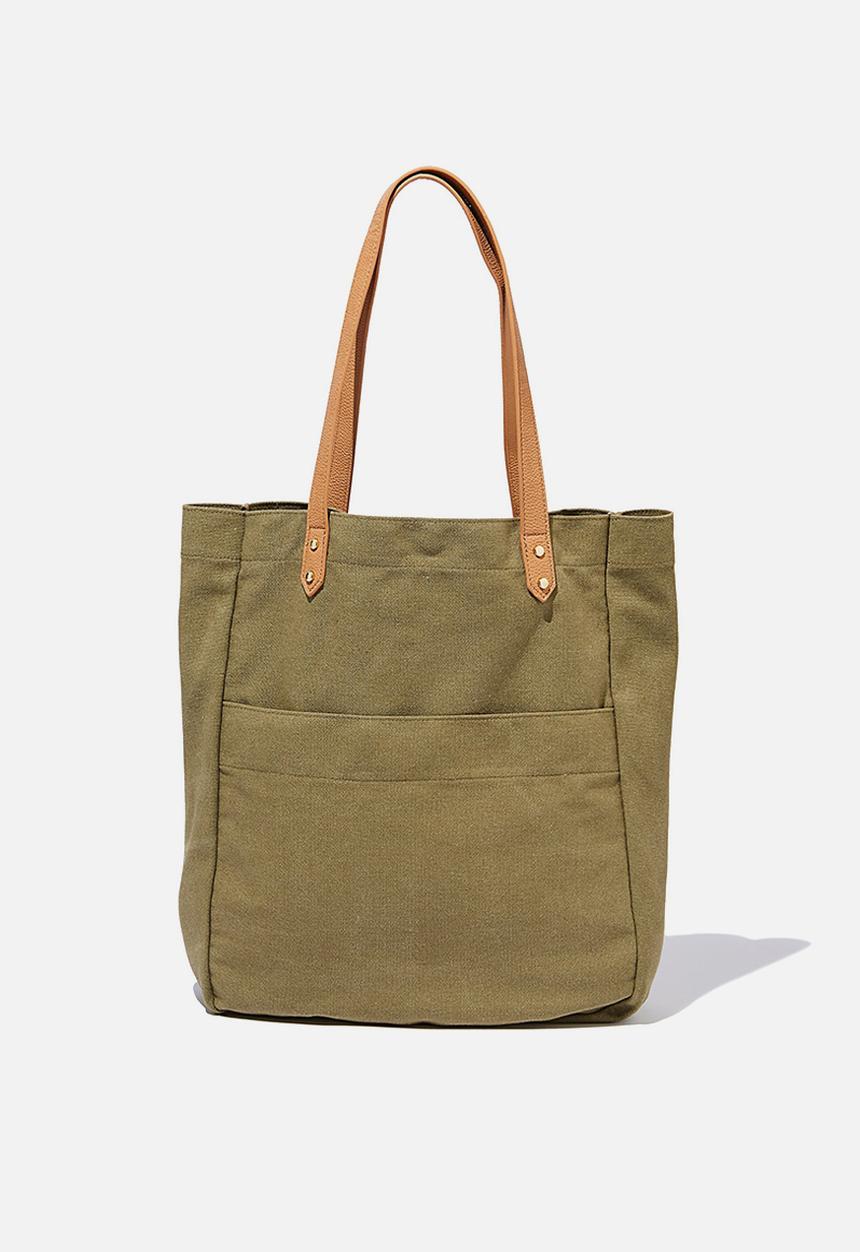 Rubi - Olive carryall tote bag - khaki