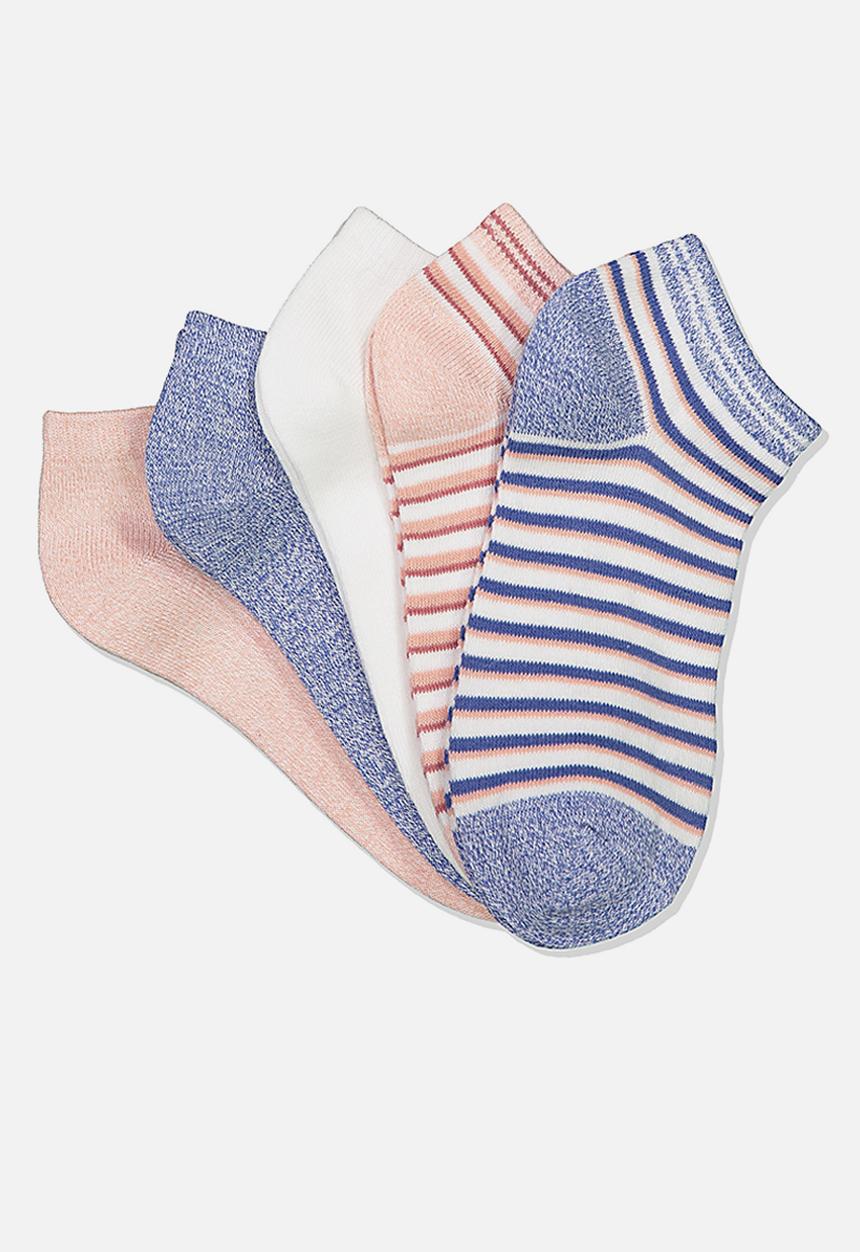 Cotton On - 5 Pack ankle sock - misty rose stripe