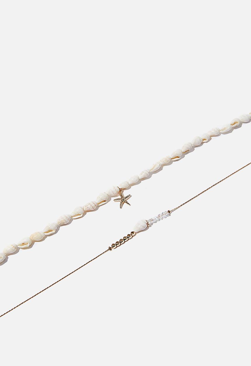 Rubi - Paradise trinkets necklace  - gold & white 