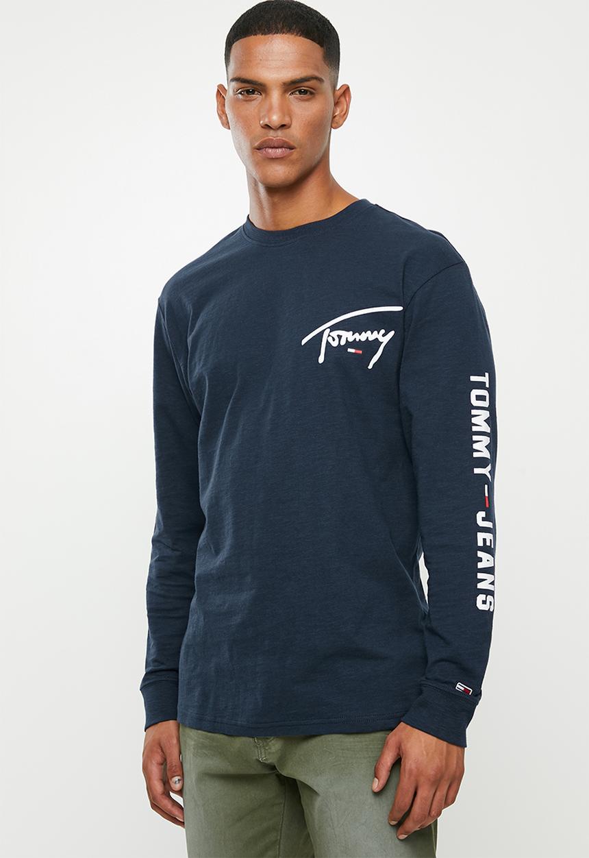 Tommy Hilfiger - Tjm sleeve logo long sleeve tee - navy