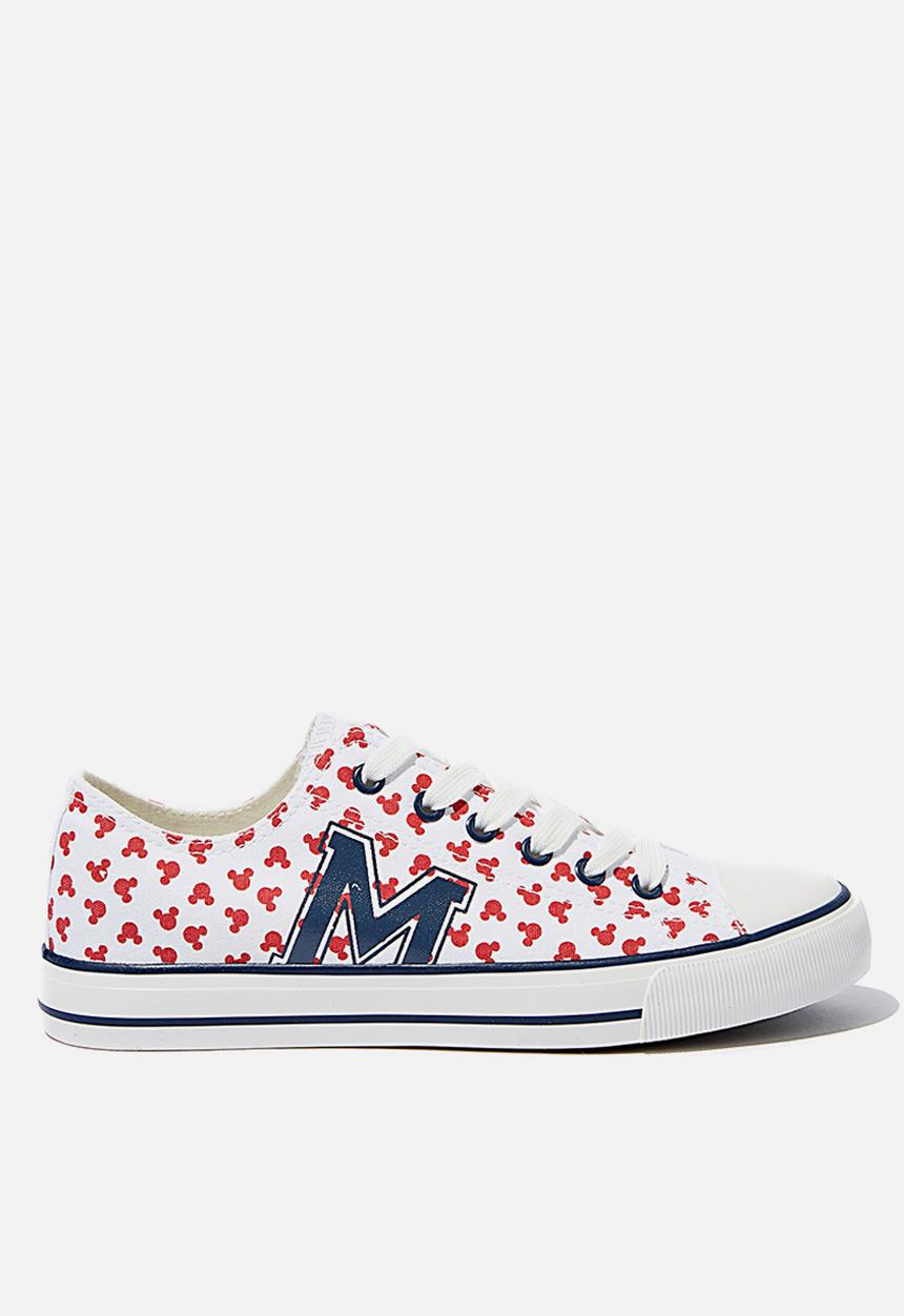 Cotton On - Mickey jodi low rise - white & red 