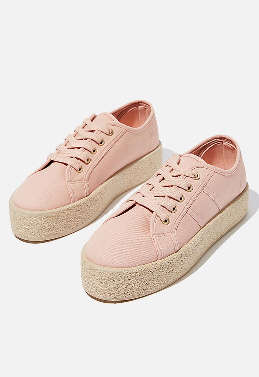 Cotton On - Willow espadrille sneaker - dusty pink twill