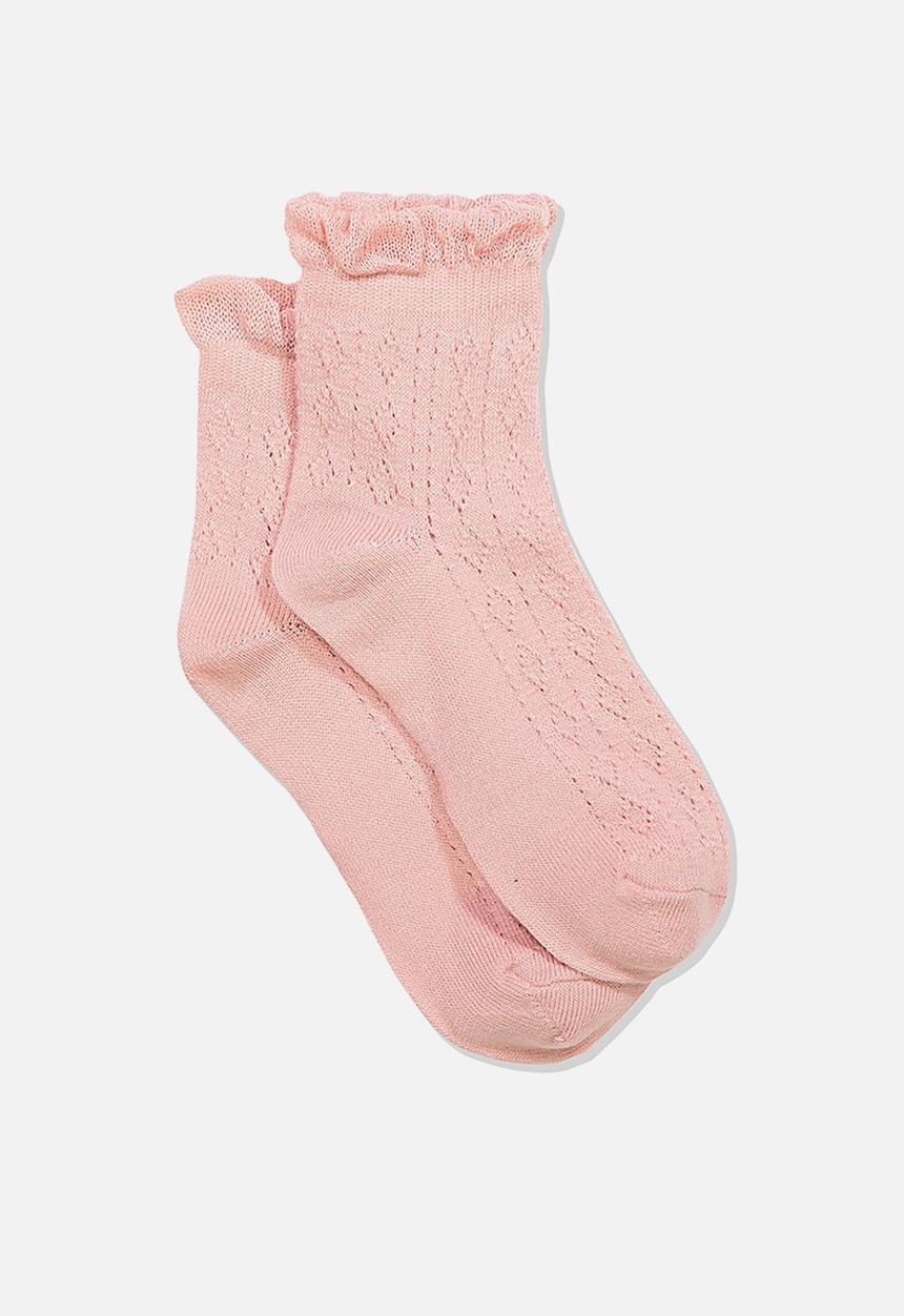 Cotton On - Fancy quarter crew socks - pink