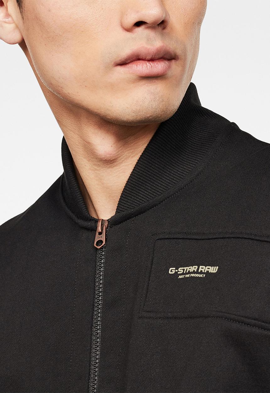 G-STAR - Zip gr long sleeve sweat bomber - black
