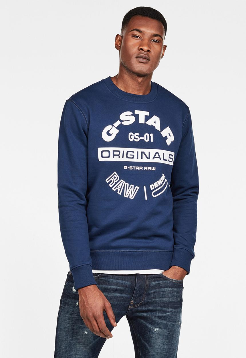 G-STAR - Originals logo sweater - blue