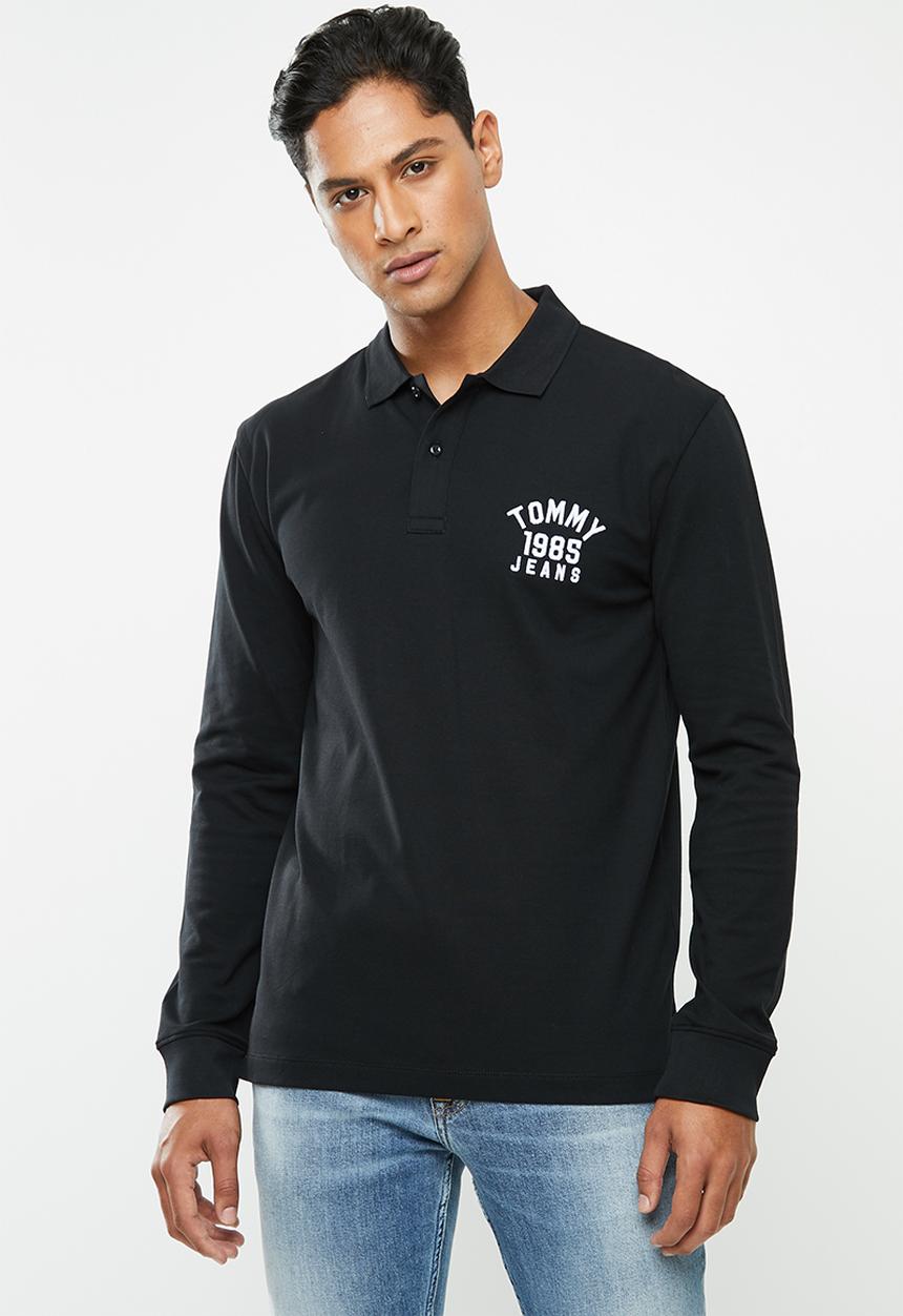 Tommy Hilfiger - Tjm chest logo long sleeve polo - black