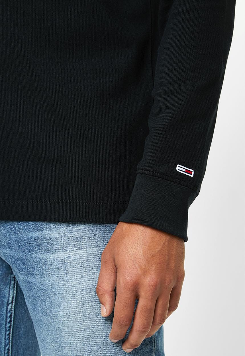 Tommy Hilfiger - Tjm chest logo long sleeve polo - black