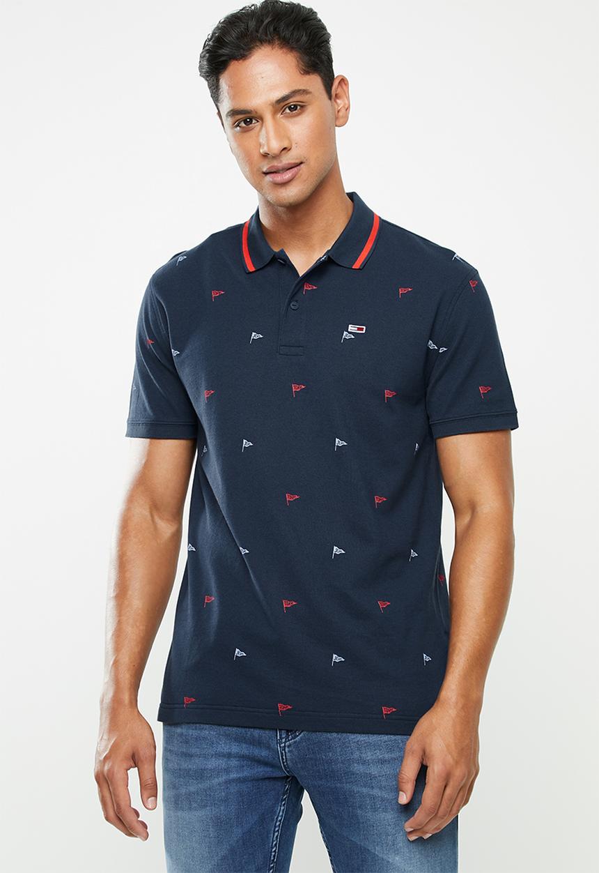 Tommy Hilfiger - Tjm allover print polo - navy