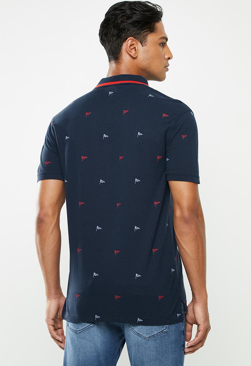Tommy Hilfiger - Tjm allover print polo - navy