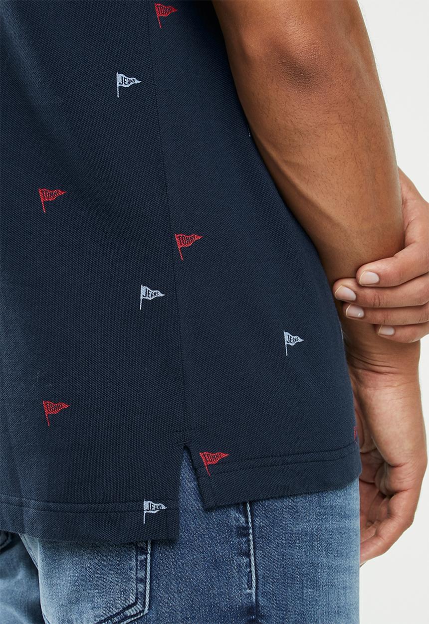 Tommy Hilfiger - Tjm allover print polo - navy