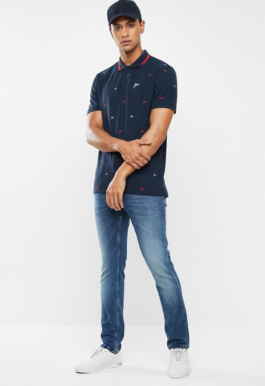 Tommy Hilfiger - Tjm allover print polo - navy