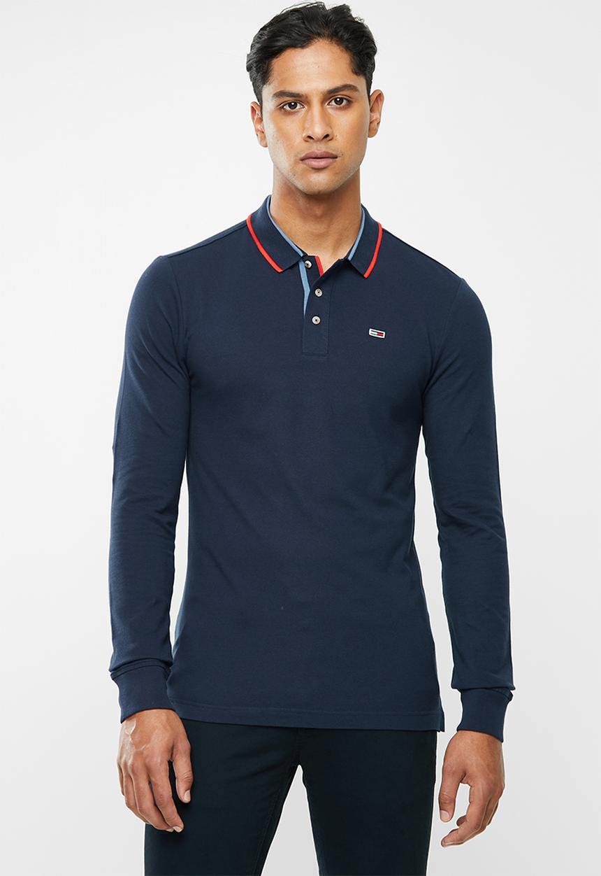 Tommy Hilfiger - Tjm stretch slim long sleeve polo - navy