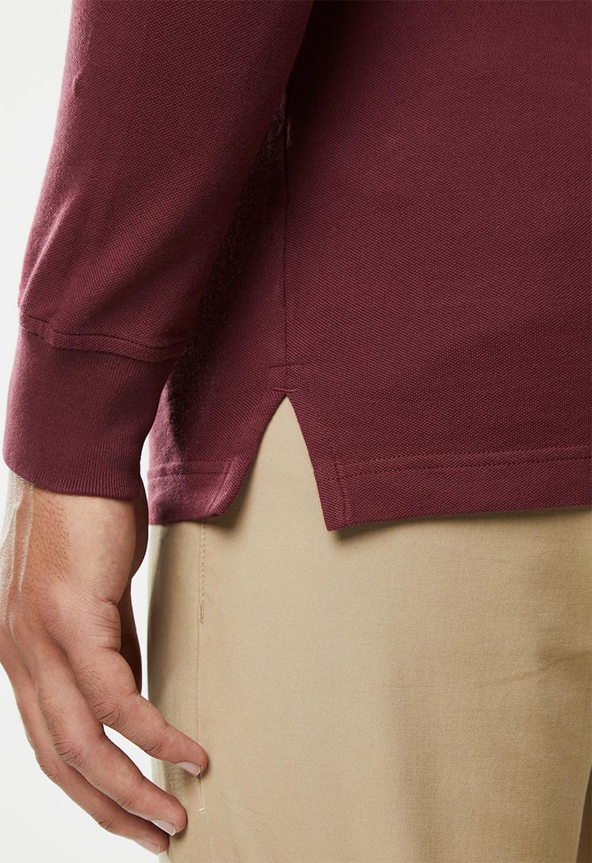 Tommy Hilfiger - Tjm stretch slim long sleeve polo - burgundy