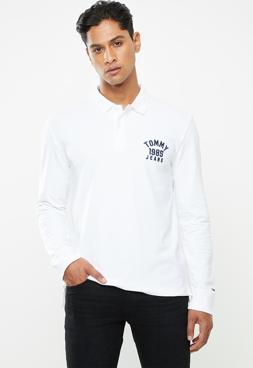 Tommy Hilfiger - Tjm chest logo long sleeve polo - white