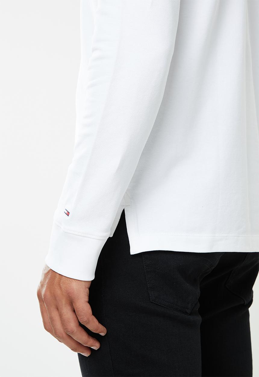 Tommy Hilfiger - Tjm chest logo long sleeve polo - white