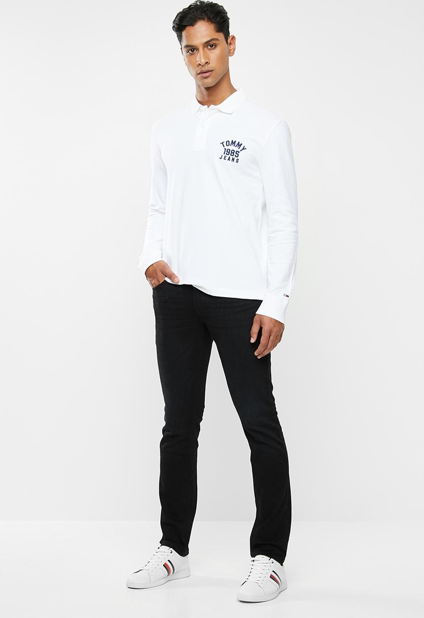 Tommy Hilfiger - Tjm chest logo long sleeve polo - white
